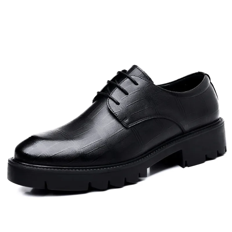 5 8 10cm Heel Cow Leather Platform Shoes for Men Fashion Casual Spring Autumn Increase Shoes Male New Designer Shoe Men