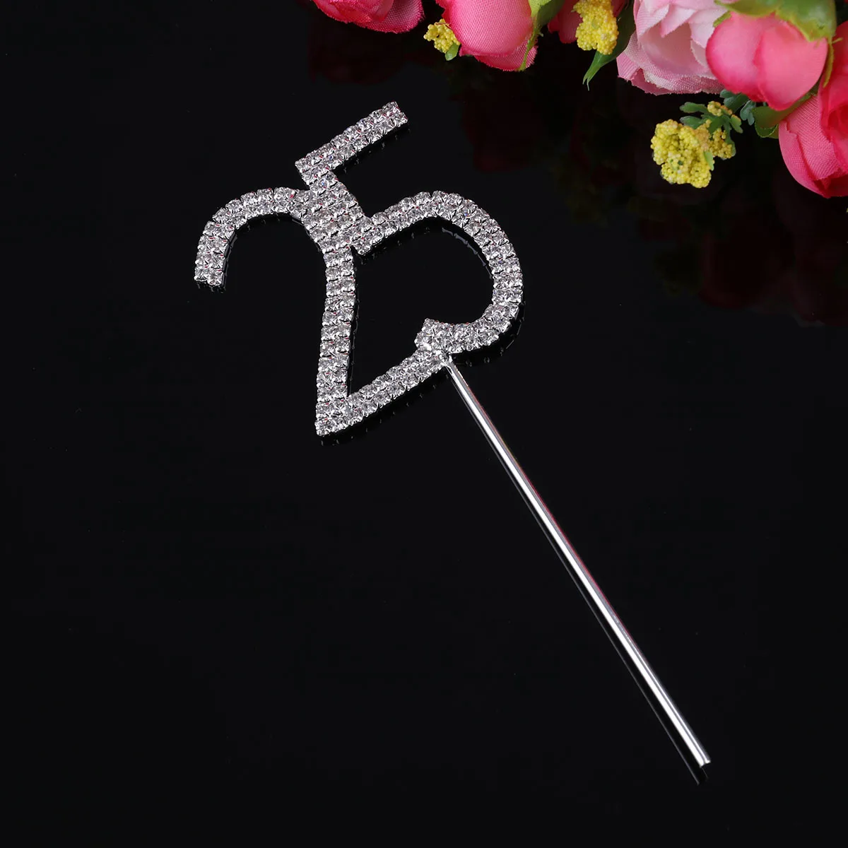 

Anniversary Rhinestone Wedding Eco Wedding Cake Alloy Cupcake Toppers Cake Toppers Cupcake Insert