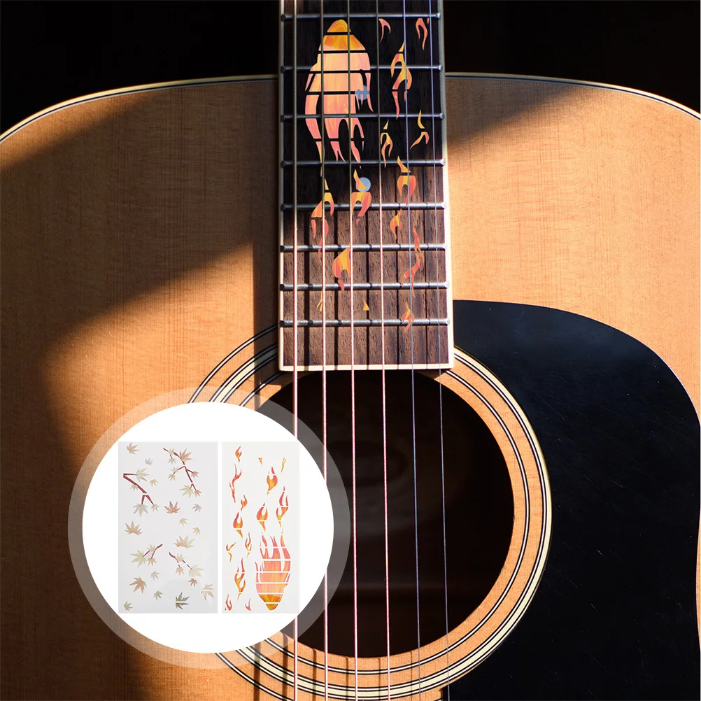 

2pcs Guitar Stickers Self-Adhesive Decals For Electric Acoustic Guitar Decorative Patch Music Instrument Art Decor