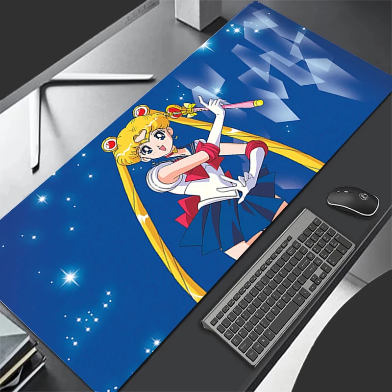 Mouse Pad Gamer S-Sailor M-Moon beautiful Girl big Keyboard NonSlip Rubber Computer Rug Carpet Desk Mat PC Gamer 90x40 MousePad