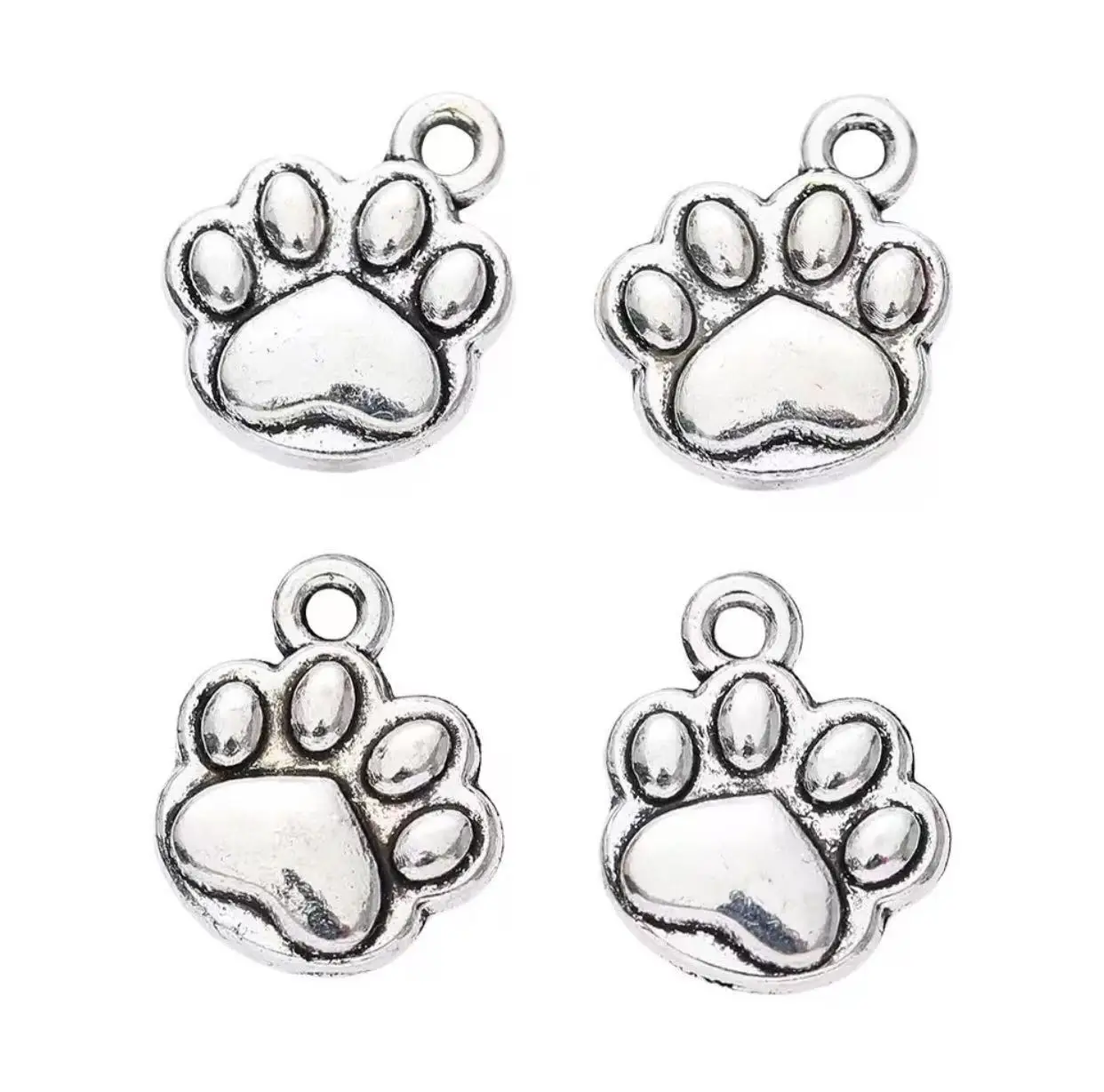 

35pcs 12*10mm Lovely dog claw design pendants for jewelry handmade Zinc alloy metal HW2983