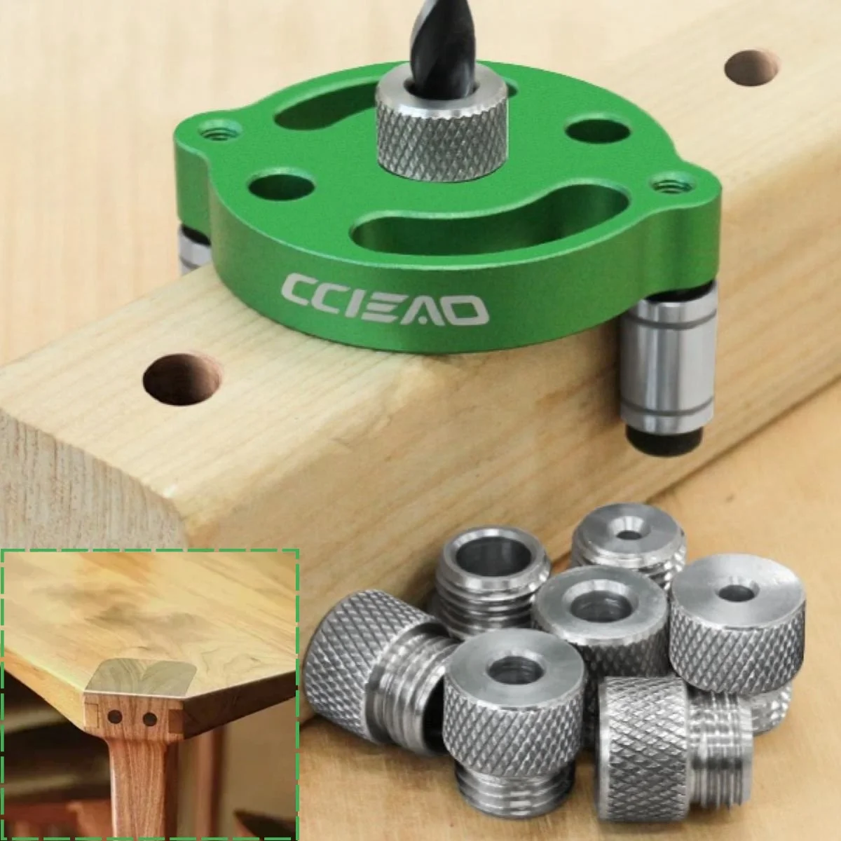 

Dowel Drill Guide 3-10mm Drill Jig, Self Centering Doweling Jig, Straight Holes Wood Panel Hole Puncher Locator Woodworking Tool