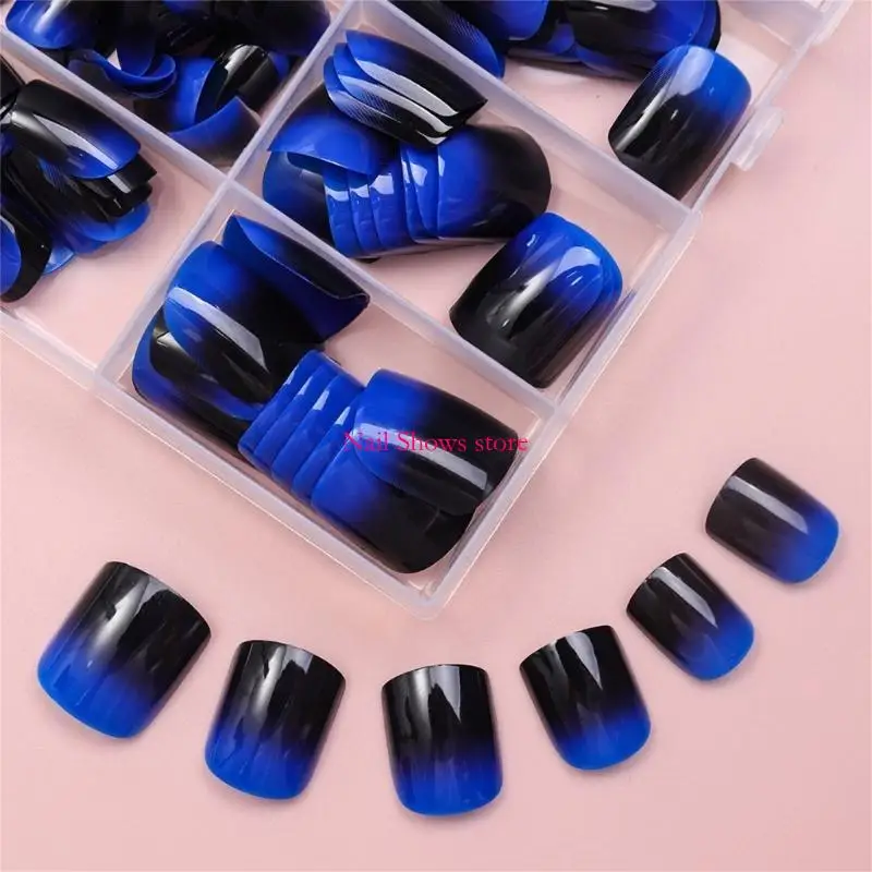 

E0BC 120pcs Blue French Tip