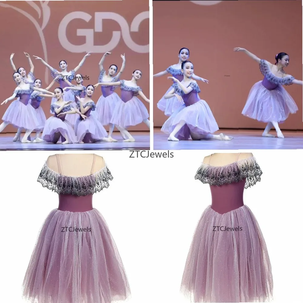 

Purple Ballet Dress for Girls Women Cosplay Performance Artistic Skating Competition Tutu Ballerina Costume