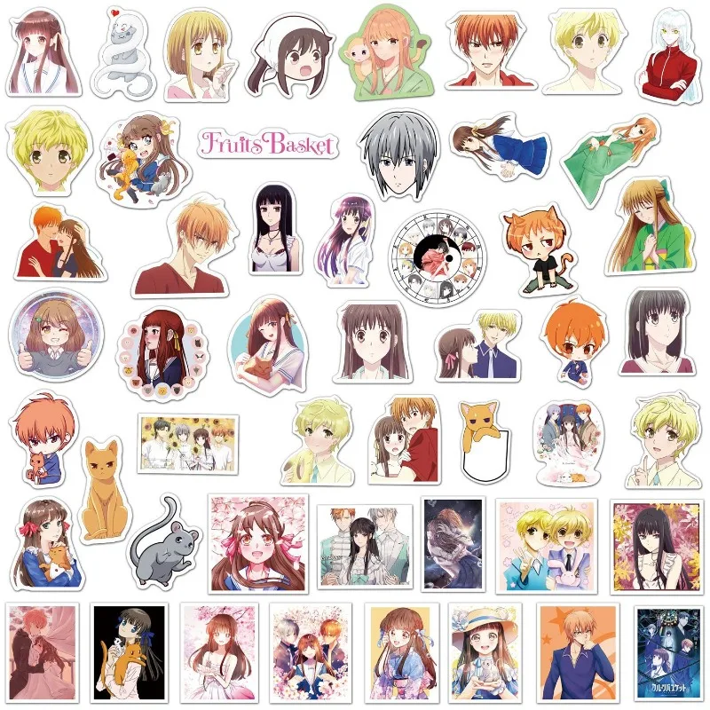 50pcs Anime Fruits Basket Graffiti Stickers Water Cup Luggage Laptop Mobile Phone Car Stationery Decorative Stickers