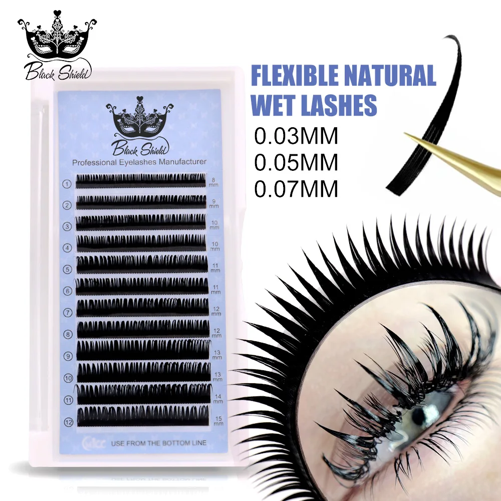 

0.07 Wet look Cosplay Eyelash Extension New Fashion Soft Mink False Eyelash Individual Lashes Russian Volume Premade Fans Lashes