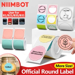 NiiMBOT B21 B1 B3S Thermal Printer Round Label Sticker Self-adhesive Waterproof Digital Number Cake Sealing Sort Name Paper