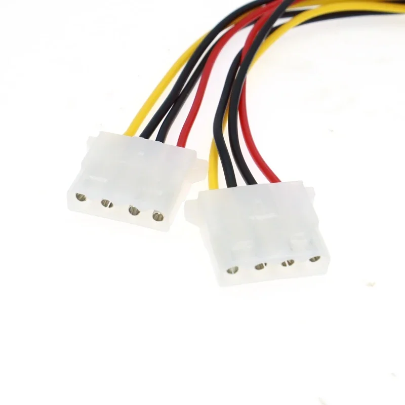 Power Extension Cable SATA 15pin Male to Molex IDE Dual Big 4pin Female Cable Adapter for HDD Hard Drive 0.2m