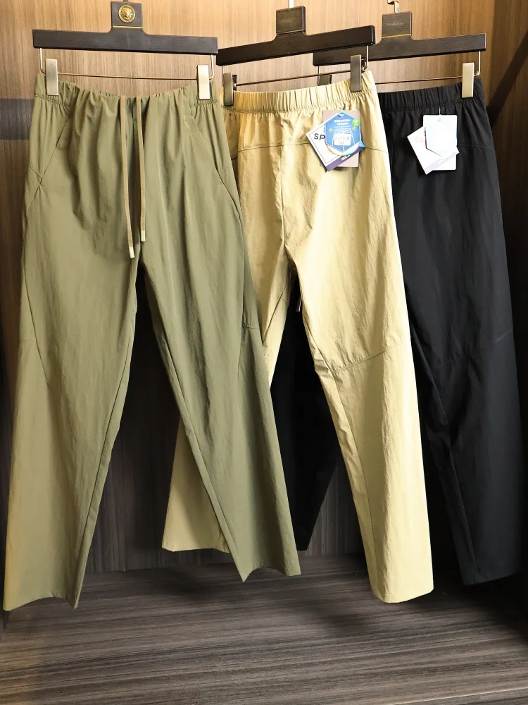 Waterproof Fabric Men's Casual Pants Straight Leg 3D Tailoring Elegant Spring Summer  Color Leisure Trousers