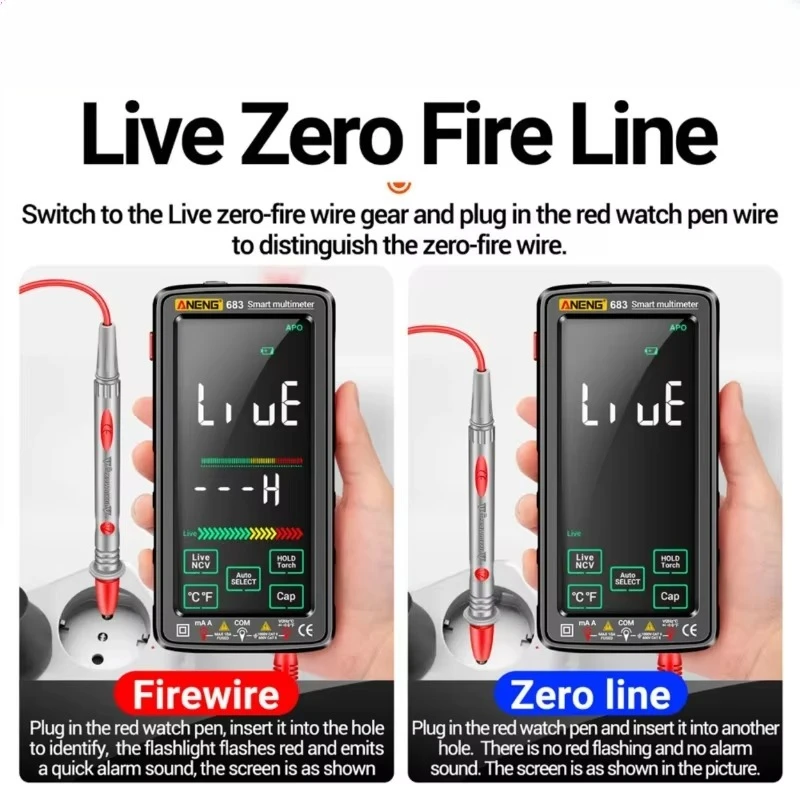 Counts Multimetro Test Rechargeable Multitester AC/DC Voltage Tester Current Tool ANENG 683 High-end Touch Smart Multimeter 6000