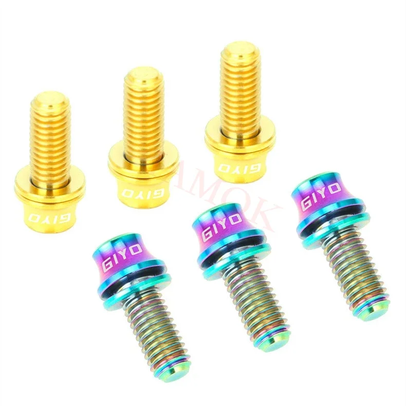 GIYO Bicycle 1.5g Colour Screws Titanium Alloy Iamok Bike Ultra Light Bottle Holder Fixing Screw M5*12mm