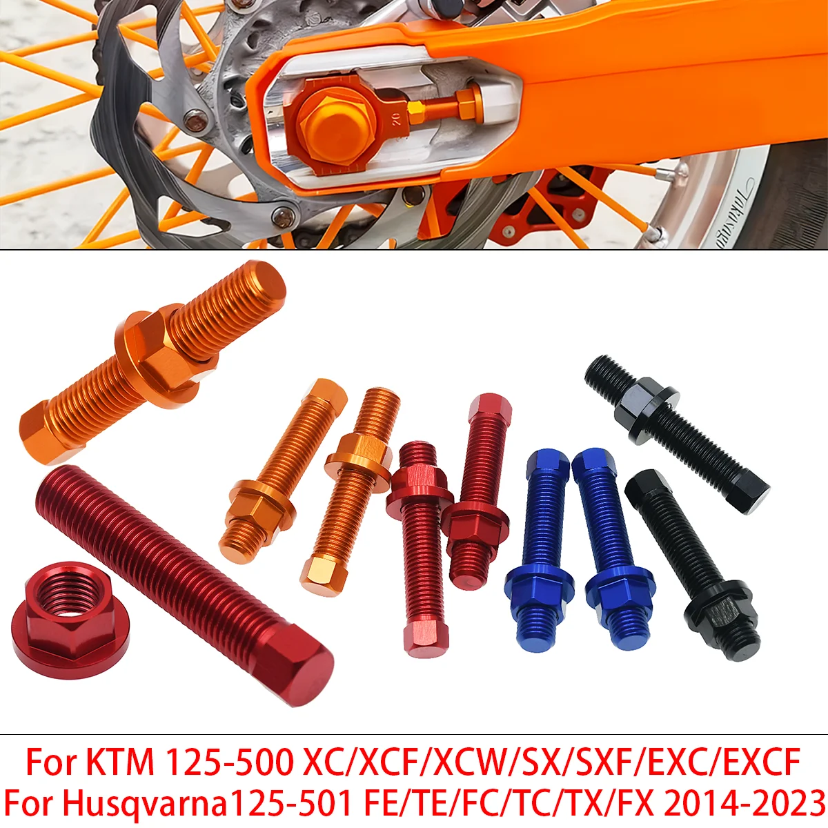 

Full Compatible M10 ChainAxle AdjusterBolt Nuts ForKTM 690 790 890 950 990 1090 1190 1290 Adventure Duke Enduro EXC SX XC Series