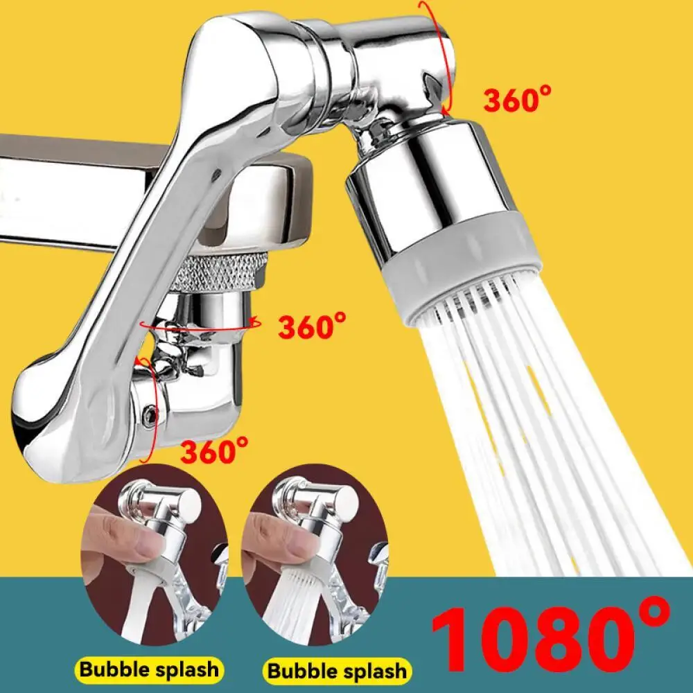 1080 Degrees Rotatable Faucet Extender with 2 Splash Filter Aerators