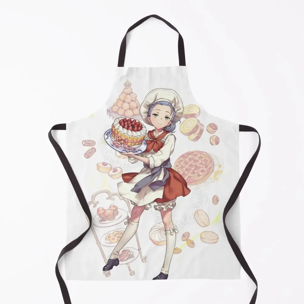 

anime girl chef or baker Apron Ladies esthetician Women's Apron