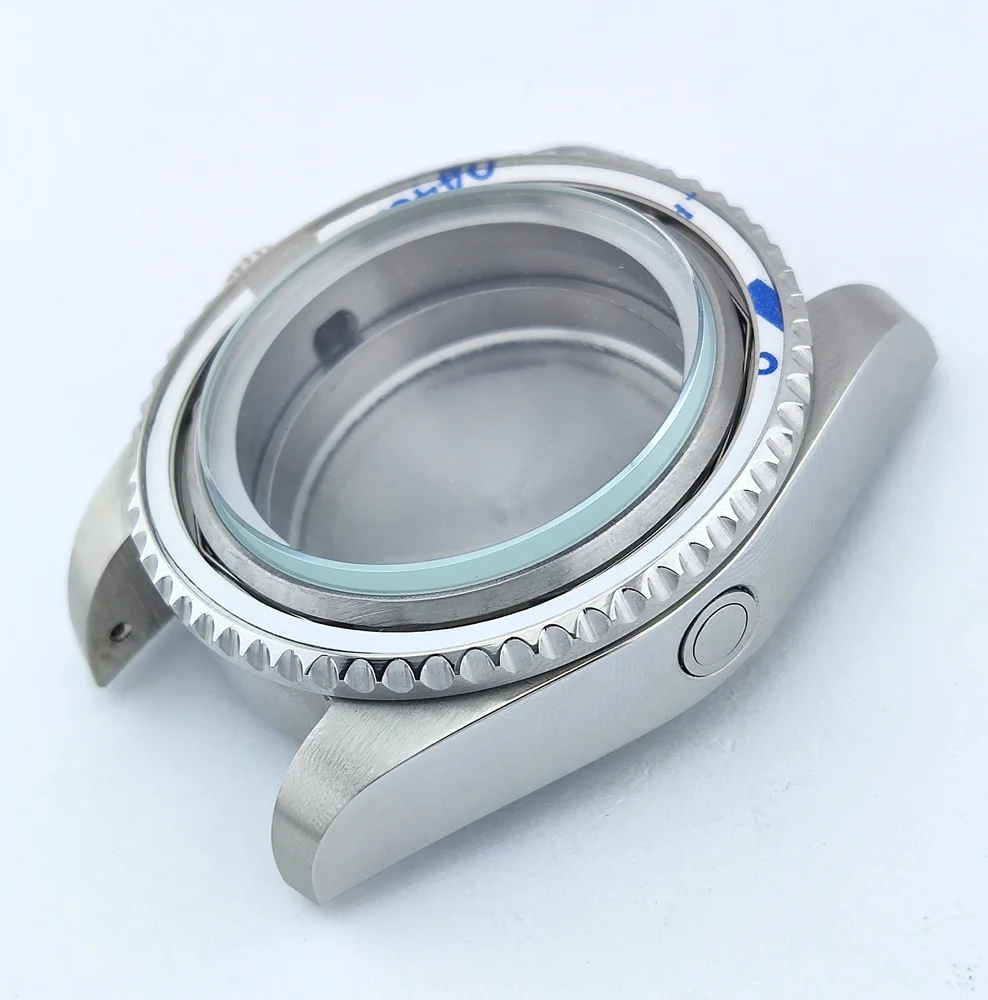43mm Case NH35 Case NH36 Watch Case Silver Stainless Steel Case Sapphire Glass Waterproof Case Suitable For NH35/NH36 Movement