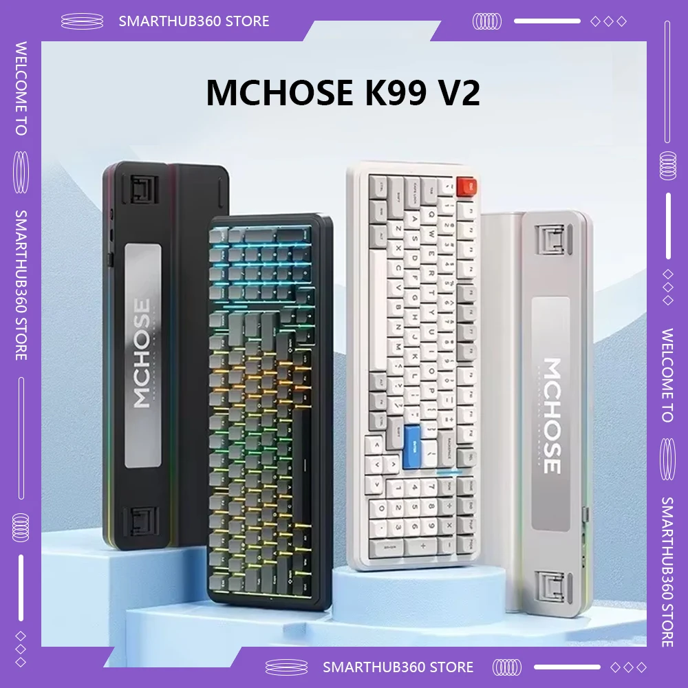 MCHOSE K99/K99 V2 Mechanical Keyboards Wireless Tri-mode RGB Hot Swap Gasket Customize Gaming Keyboards PC E-Sports Accessories