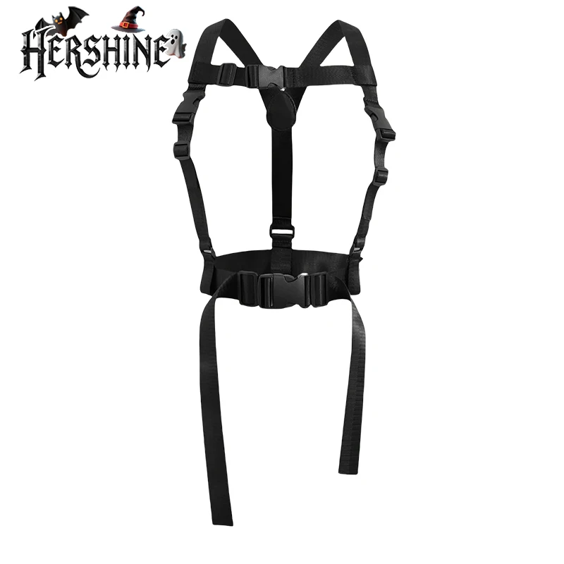 HERSHINE Plastic buckle double-sided extended canvas shoulder strap, Halloween accessory, dark style, punk style