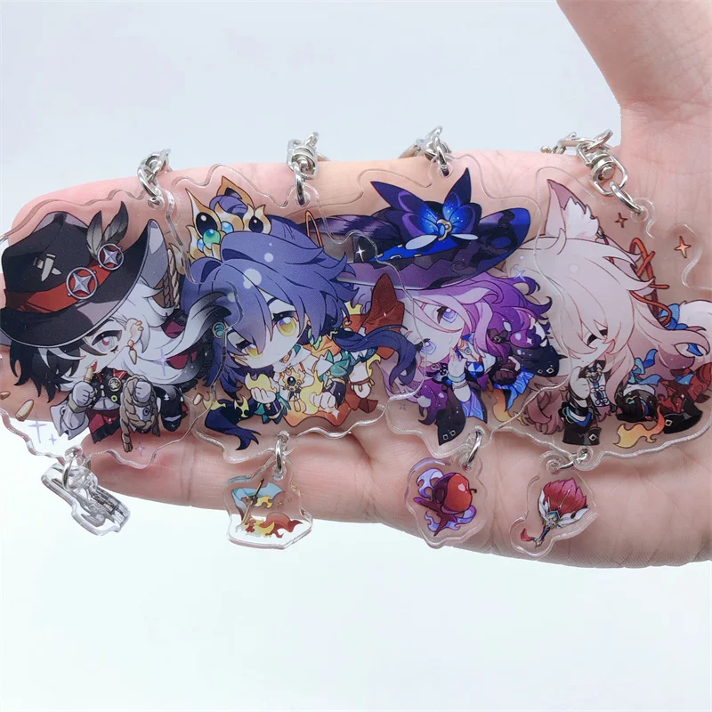 Game Honkai: Star Rail Boothill Jade Jiao qiu March 7th Yunli Cosplay Character Anime Keychain Acrylic Key Chain Pendant Keyring