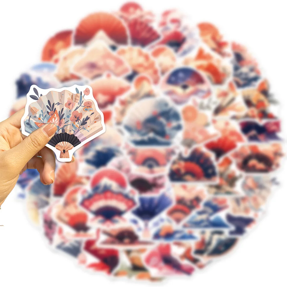 10/30/50PCS Cartoon Japanischen Stil Papier Fan Aufkleber Kawaii DIY Reise Gepäck Gitarre Kühlschrank Laptop Graffiti Aufkleber Kinder Aufkleber