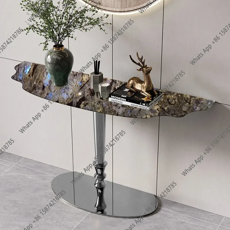 

Новый итальянский пристенный столик из мрамора класса люкс, элитная каменная тумба для прихожей