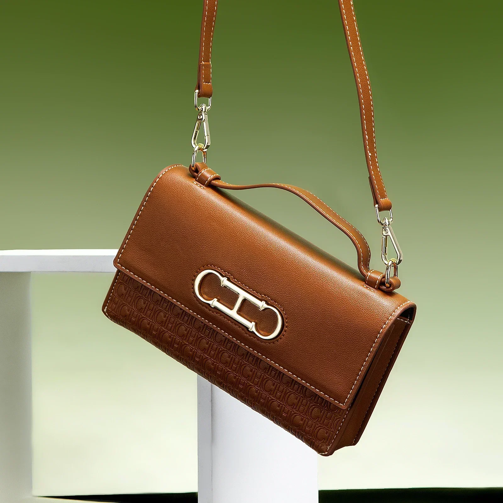CH Flap Crossbody Bag Women Metal Buckle Mini Handbag Small Top Handle Detachable Shoulder Strap Daily Ladies Messenger Purse - view 6