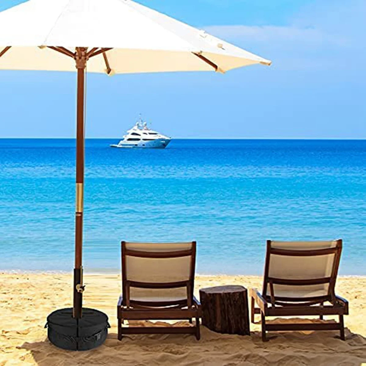 Umbrella Base Weight Bag,Round Terrace Umbrella Base Detachable Windproof Fixed Sandbag,For Beach Garden Umbrella Stand