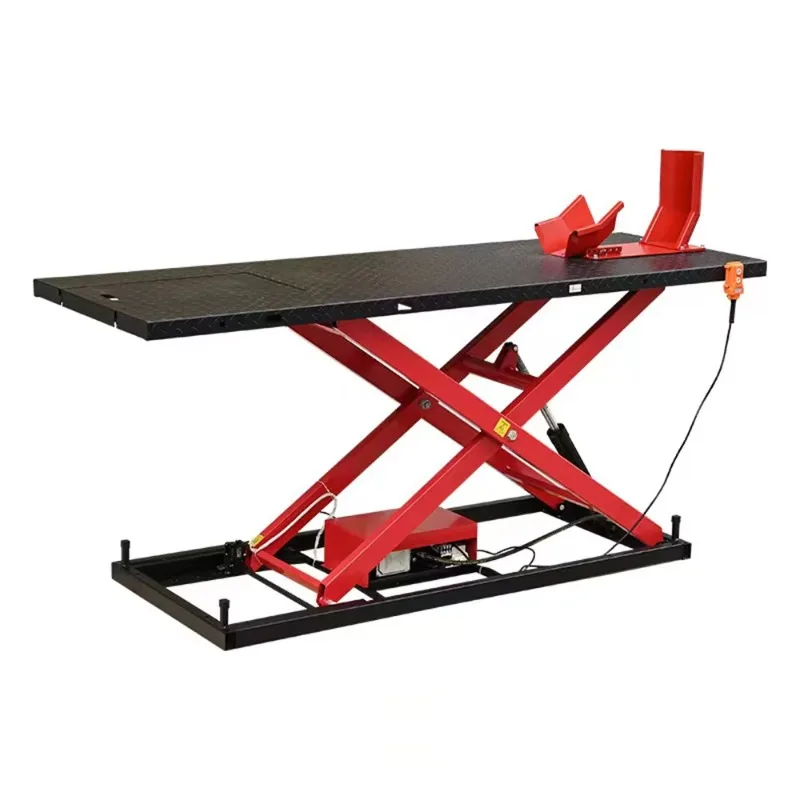 Professional Electric Hydraulic Rear Flip Lift CE Motorcycle Workshop Tool Motorcycle Ramp