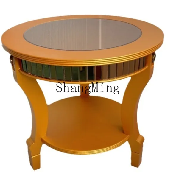 CL Coffee Table gold Mirror Table Gold Edge Light Luxury Storage Glass Multifunctional