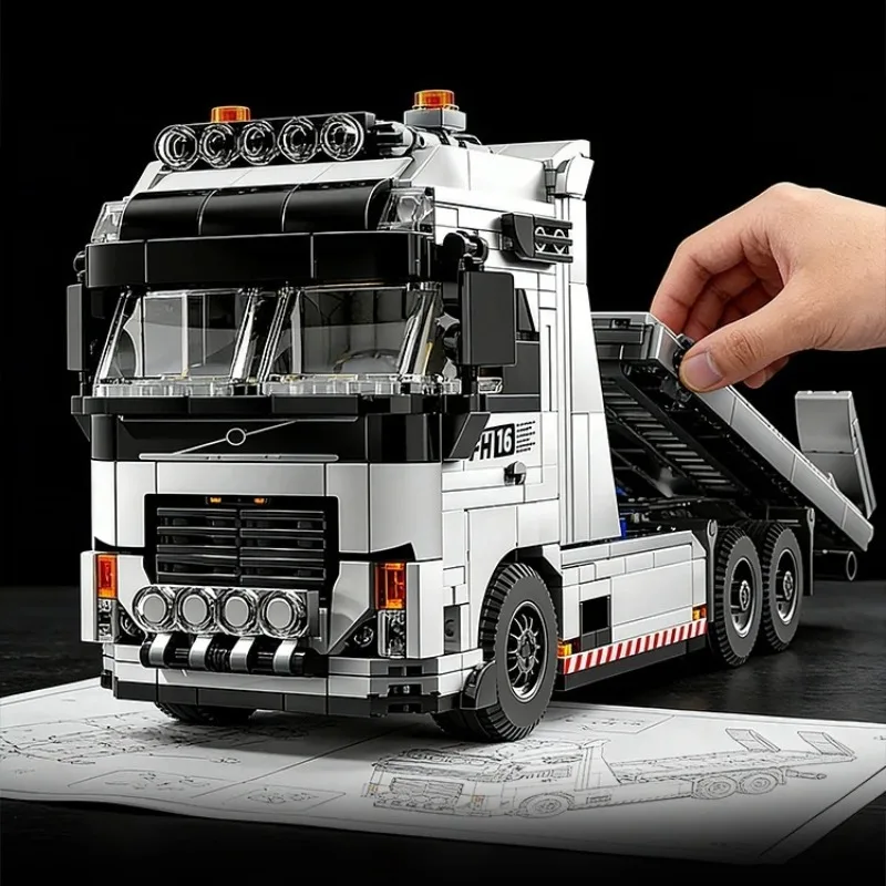 Jouets de construction de camions de remorquage techniques robustes de 3 styles, modèle de véhicule de récupération MOC, briques de jouets, cadeaux de fête pour garçons