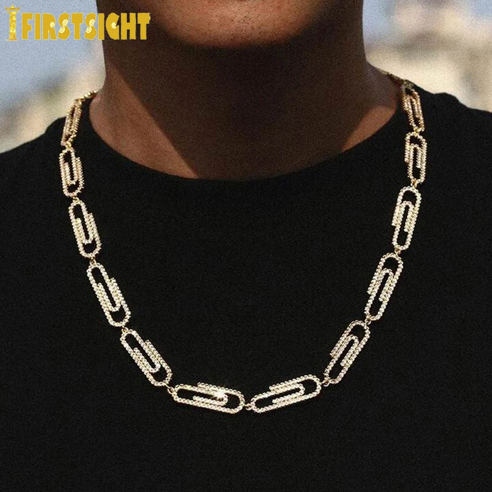 

New Cuban Link Chain Iced Out Cubic Zircon Necklace Gold Silver Color Hip Hop Fashion Jewelry For Women