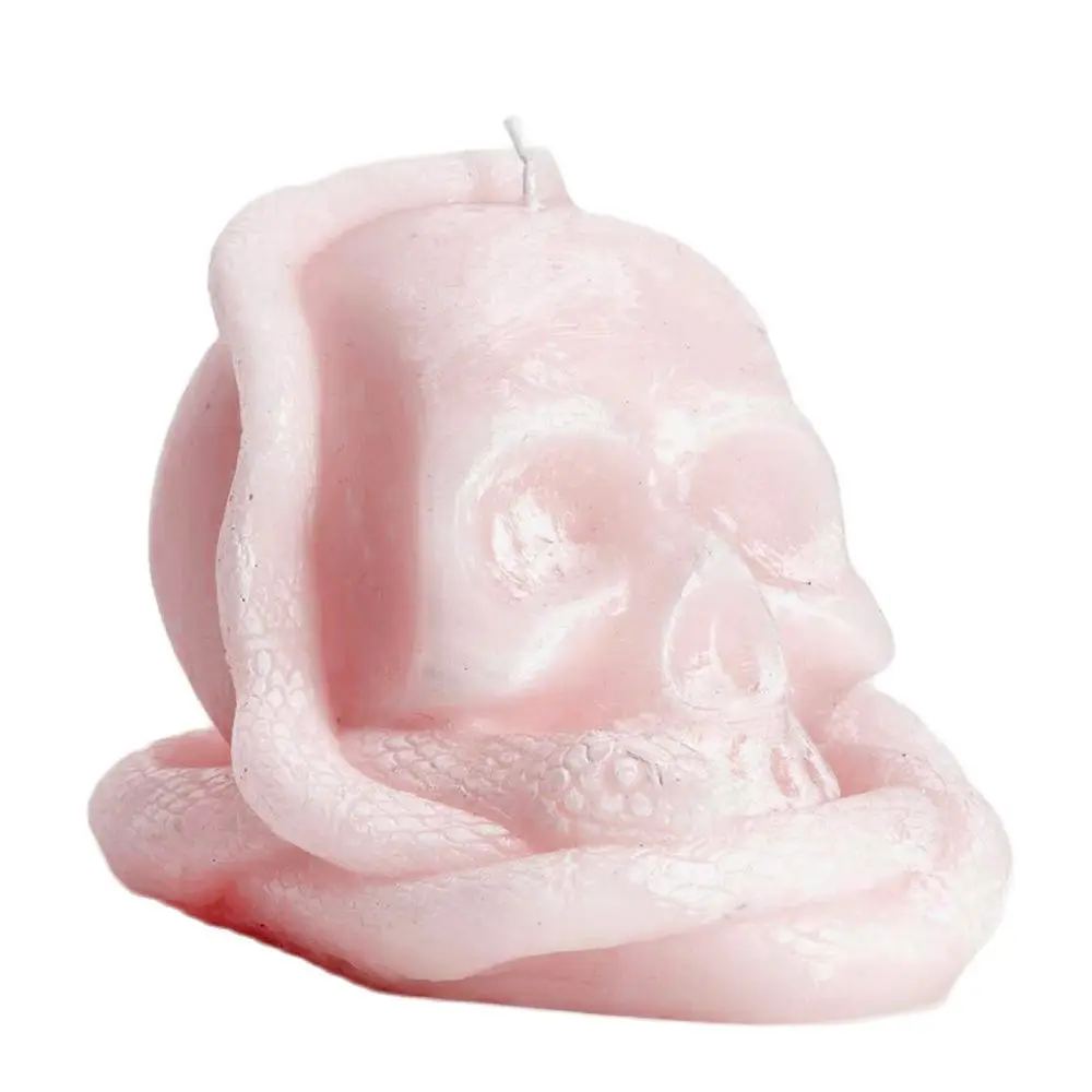 

3D Skull & Spirit Snake Candle Silicone Mould Easter Decor Resin Craft DIY Aromatherapy Gypsum Wax Halloween Cake Baking Mold