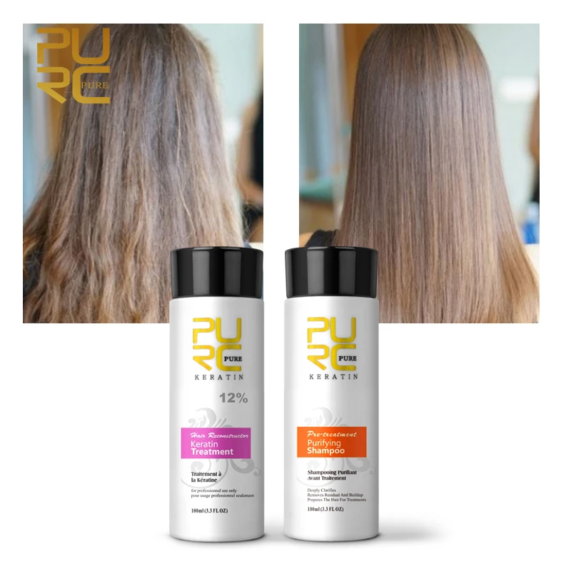 PURC Personal Brazilian Keratin Hair Treatment and Purifying Shampoo Straightening Smoothing for Women Hair Care