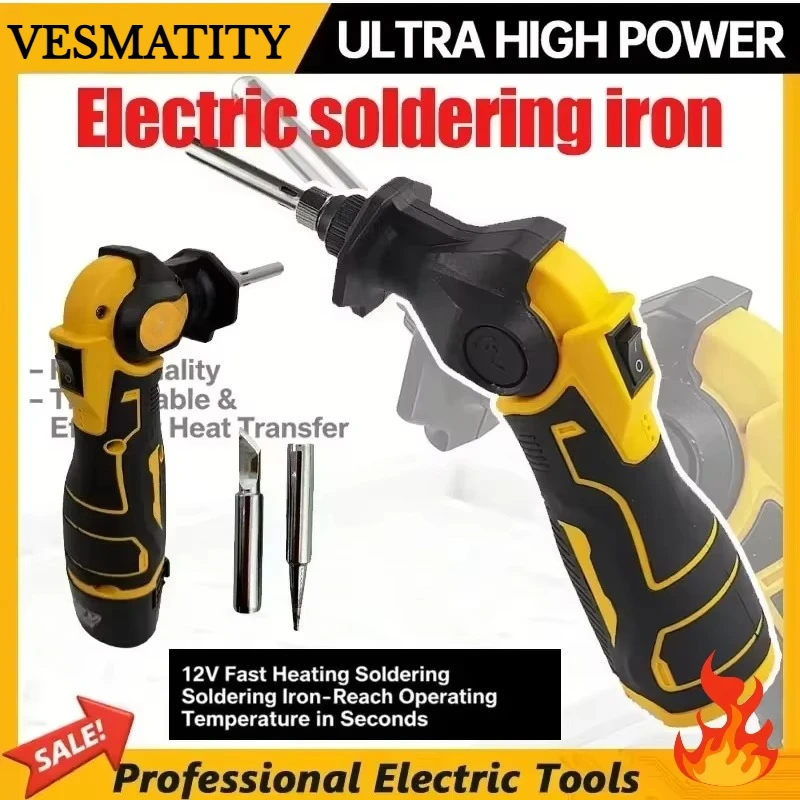 Electric Soldering Iron Kit Fast Heating Rechargeable Wireless Alloy Welding Device Repair Tools for 18-20V Battery