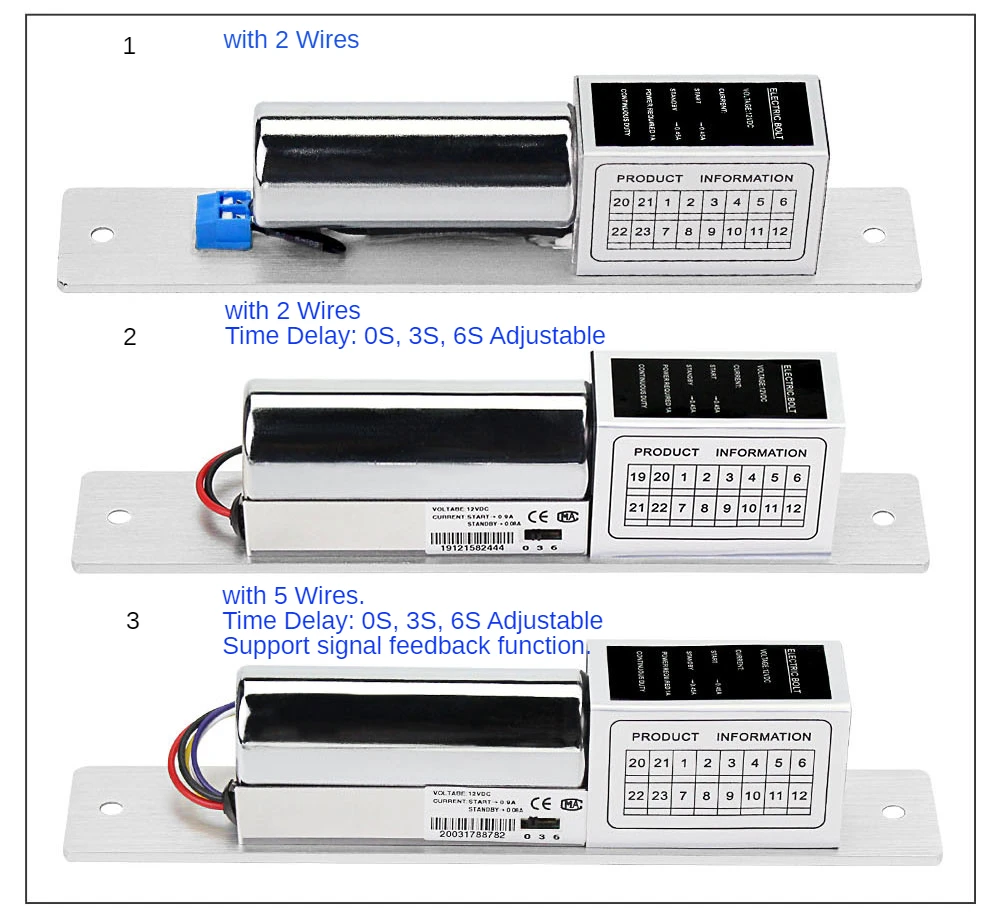 Fail Safe 12V Electric Bolt Lock Low Temperature Electronic Mortise Door Lock with Time Delay for Security Access Control System