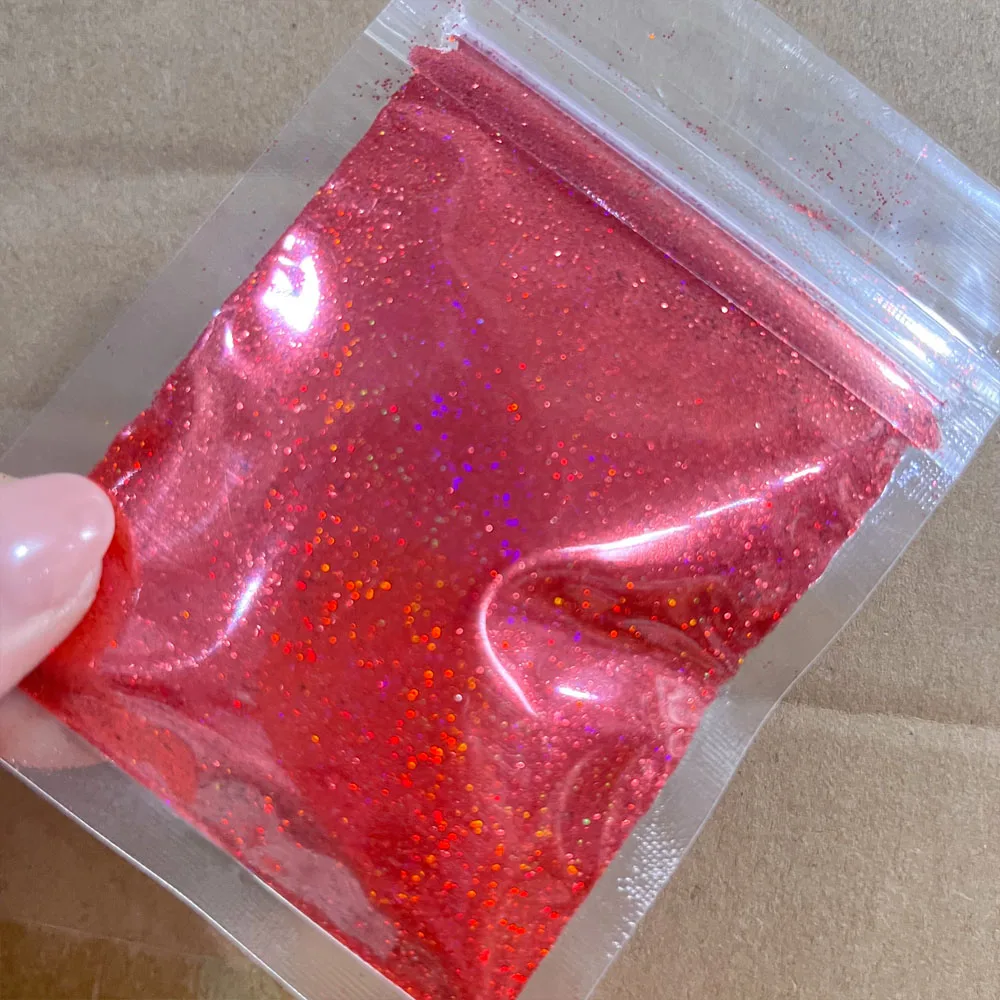 10g 0.2mm Laser Christmas Red Nail Glitter Powder Sparkly Holographic Chrome Ultra Fine Nail Pigment For Nail Gel Polish Dust