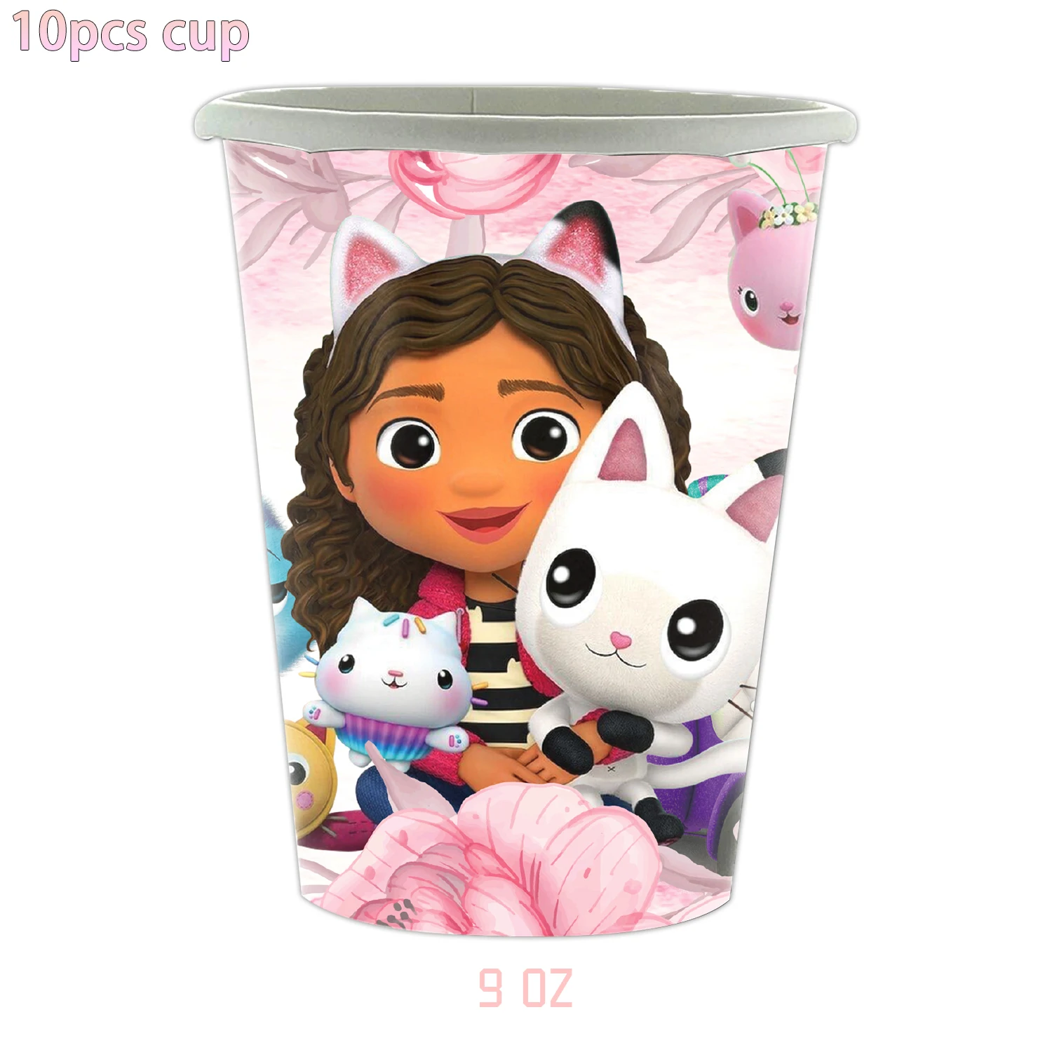 New Gabby Dollhouse Cats Birthday Party Decorations Disposable Tableware Cups Balloons Backdrop Baby Shower Girls Party Supplies