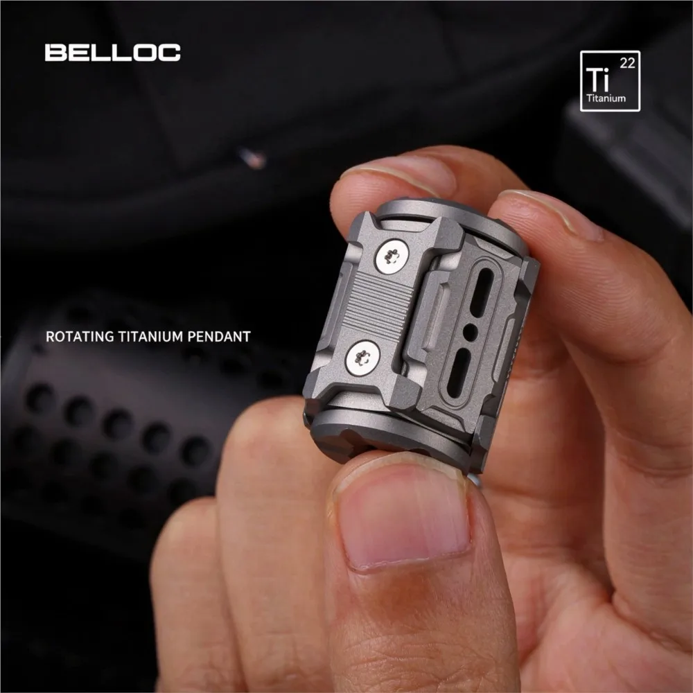 BELLOC Titanium Alloy EDC Fidget Spinner Knife Lanyard Pendant, Stress Relief Accessory