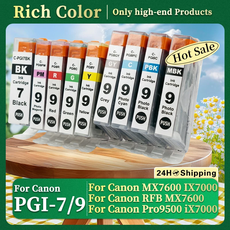 PGI-7 PGI-9 PGI7 PGI9 Premium Color Compatible Ink Cartridge For Canon PIXMA MX7600 iX7000 IX7000 RFB MX7600 Pro9500 Printer