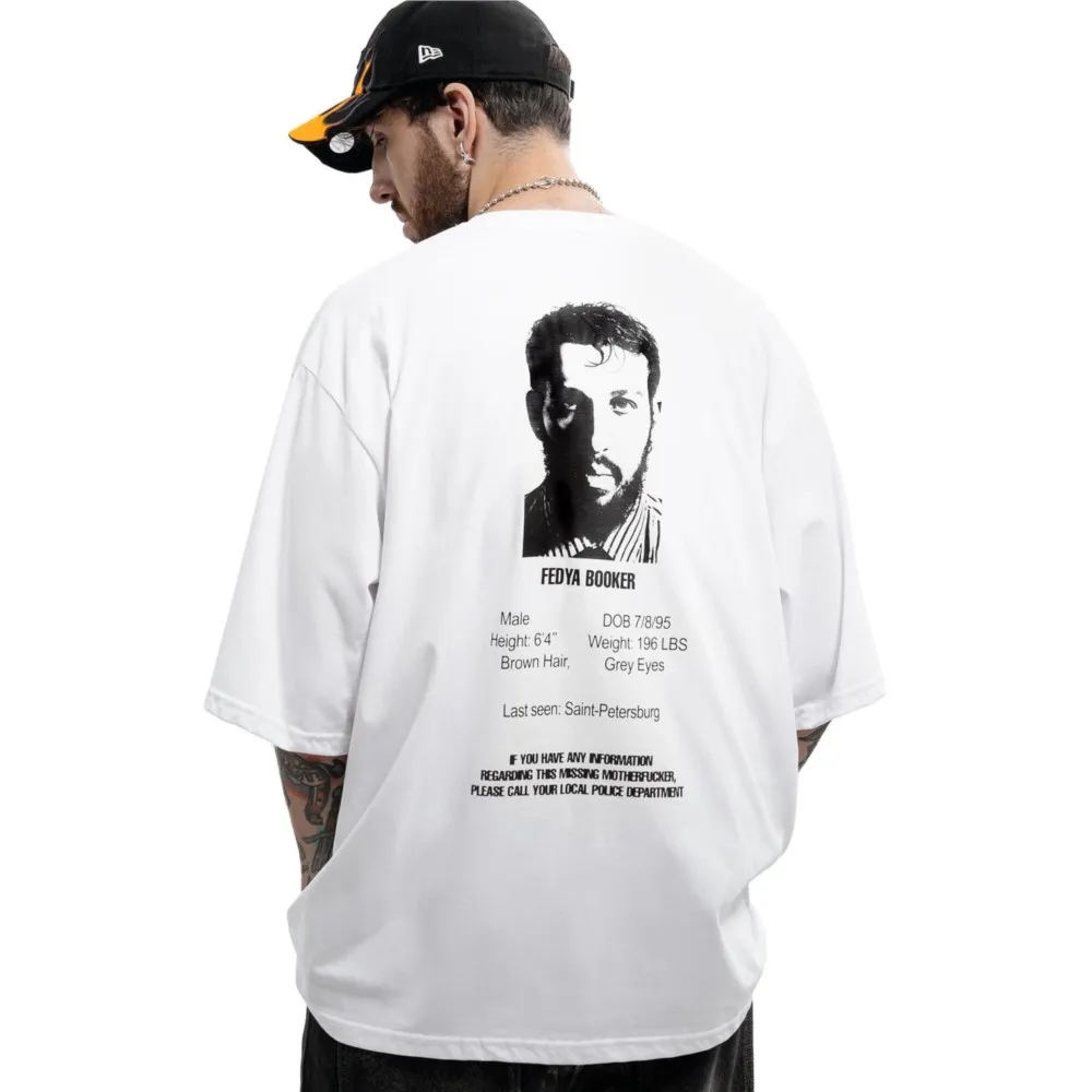 Hip Hop Streetwear Men Tshirt Oversized Short Sleeve GDE PAPA Graphic Print Y2k Tops Tee Harajuku Goth Aesthetic Clothing Cotton