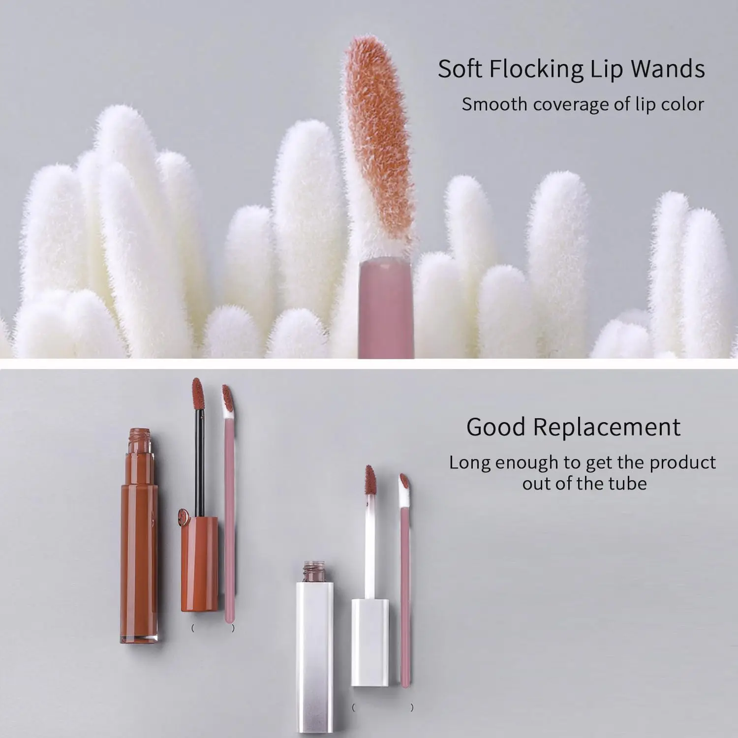 50PCS Lip Applicators Disposable, Lips Wands Lip Brush Applicator Lipstick Brush Lip Gloss Applicator Mascara Brush Makeup Too