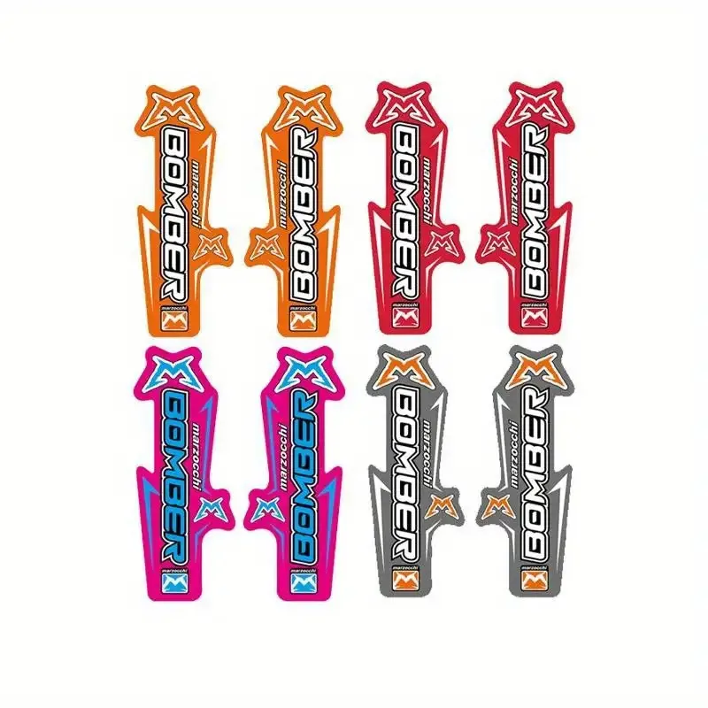 

1SET Marzocchi BOMBER Sticker Pair (Green Orange White Black) Waterproof Vinyl Decals for Motorcycle Decor