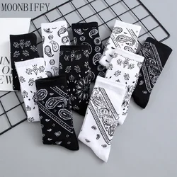 Socks Men's Mid-calf Ghost Face Sock Trendy Print Socks Black and White Sports Sock Trendy Mid-top Street Cotton Socks Women