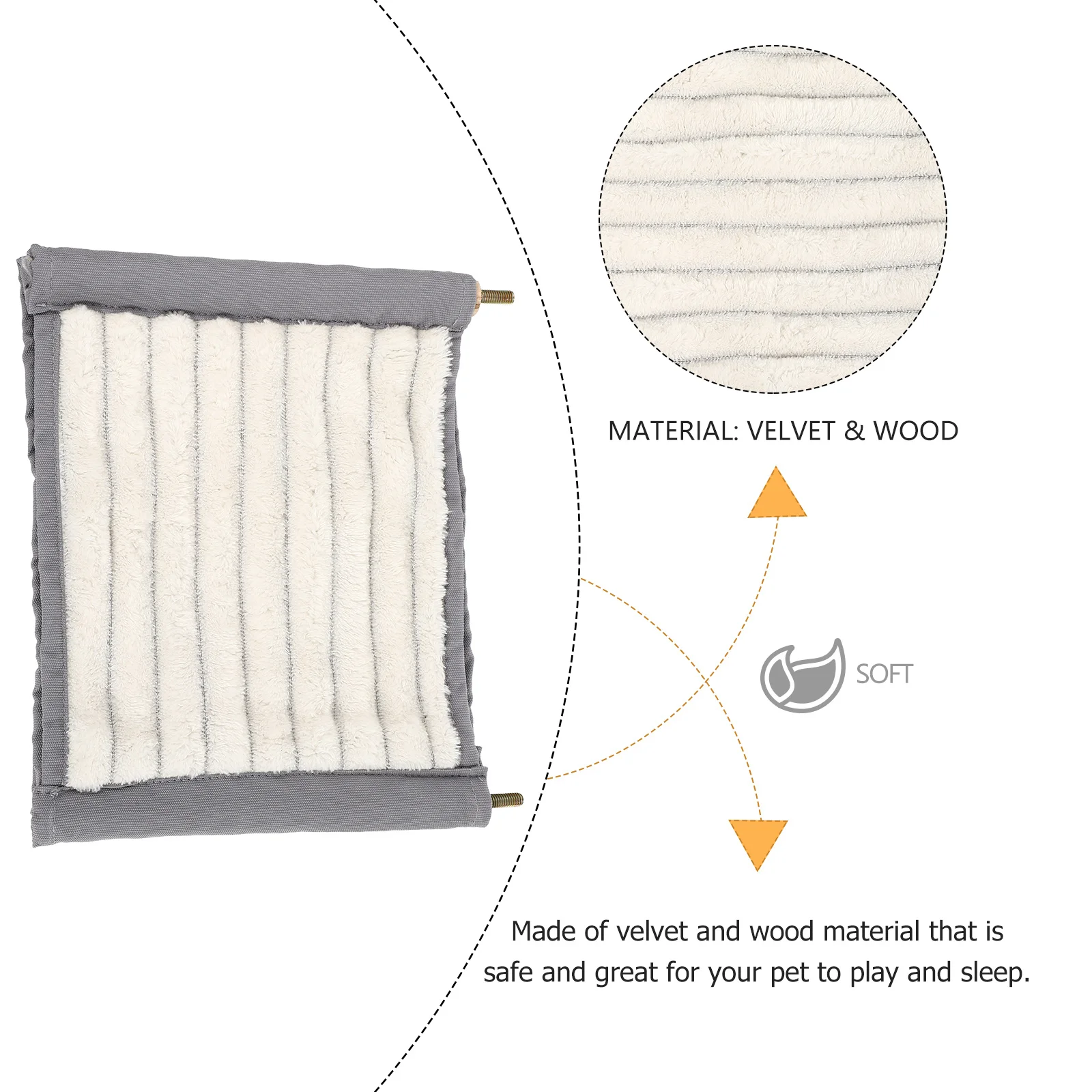 

1Pcs Hamster Hammock Warm Sleeping Nest for Small Pets Detachable Hanging Bed Cage Accessory Winter Resting Swing