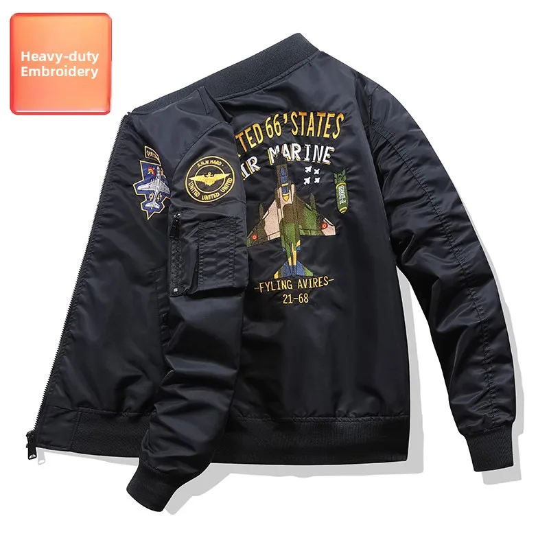 

New 2025 Air Force MA Pilot Jaet for Men with Aircrt Embroidery Baseball Sle Large Size Outerwear Workwear Jaet