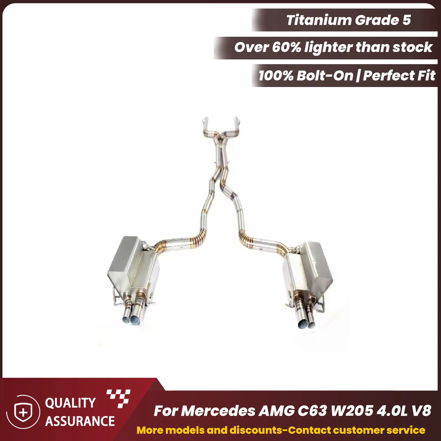 

ECCF Valvetronic Titanium Catback Exhaust For Mercedes AMG C63 W205 4.0L Aggressive Sound Performance Upgrade Easy Installation