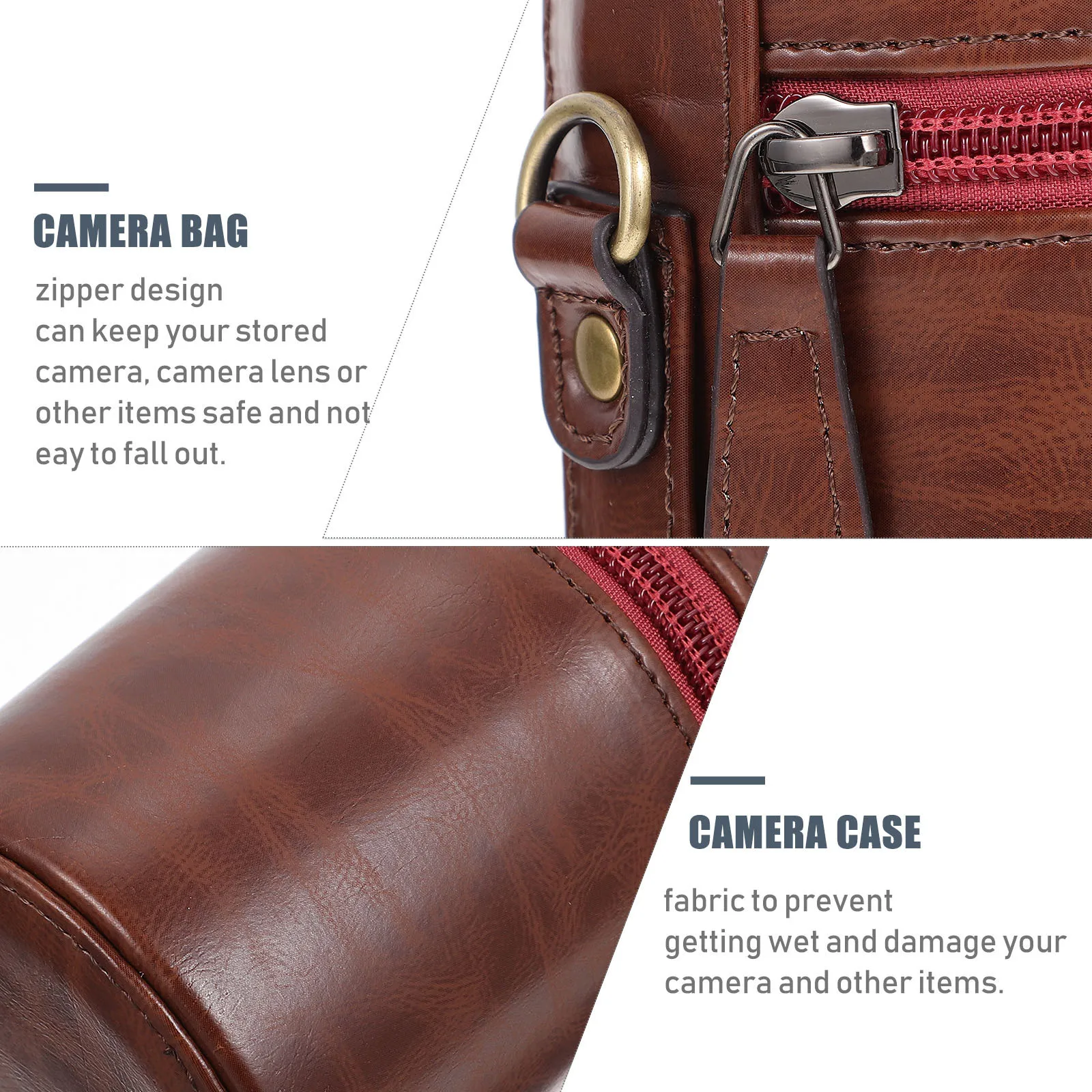 

Waterproof Camera Lens Case Portable Anti-Shock PU Material Pouch Ideal Gift for Photographer Protection Organizer