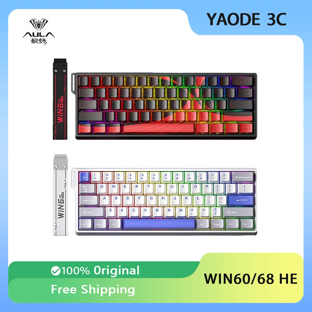 AULA WIN60/68 HE Magnetic Switch Mechanical Keyboard E-Sport RT0.02mm 8K Customized RGB Hot Swap Gaming Keyboard PC Accessories