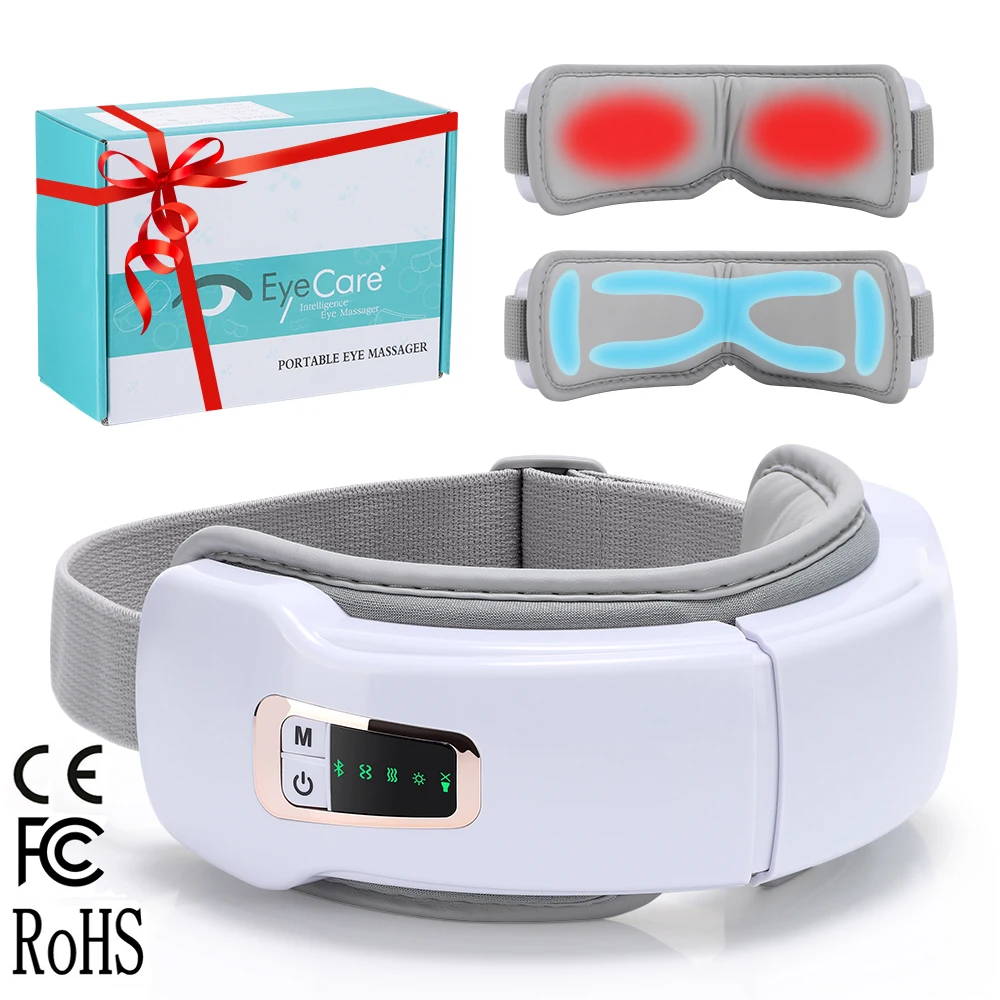 

Smart Eye Massager Hot Compress Vibration Eye Care Massage Device Wireless Music Relief Stress Fatigue Relax Foldable Eyemask