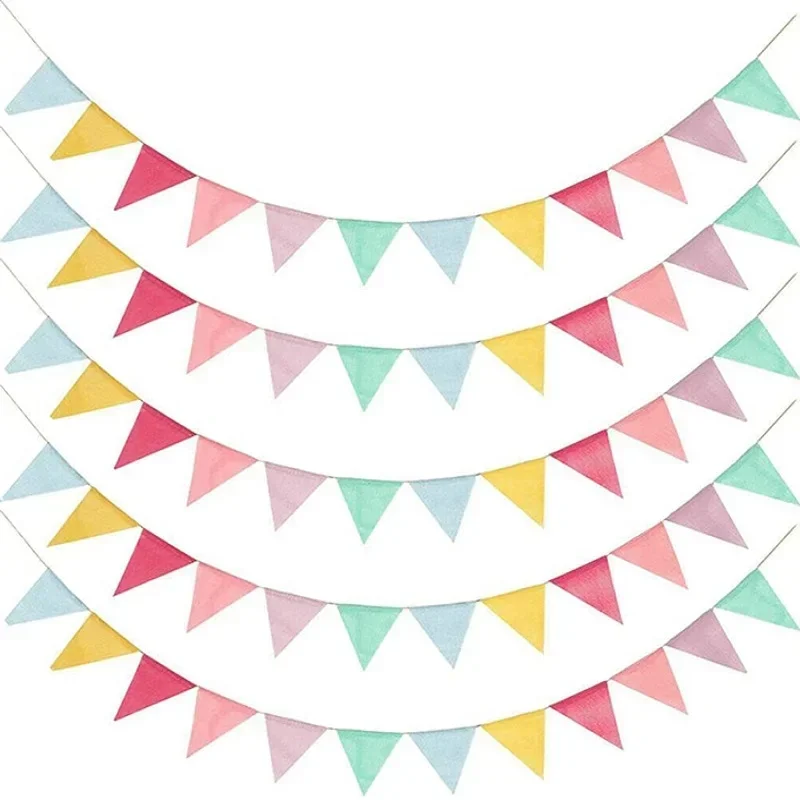 الملونة الجوت الكتان راية أعلام مهرجان الرايات لافتات حفلة معلقة الزفاف معلقة راية إكليل الحفلات لديكور المنزل