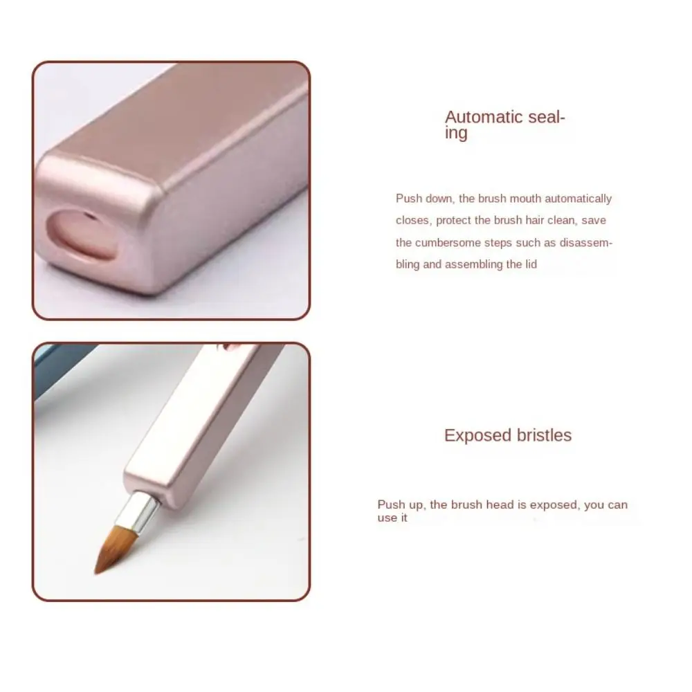 Aplicador de beleza feminino, delineador labial com tampa, ferramenta de maquiagem, pincel cosmético retrátil, pincel de batom, pincel de brilho labial